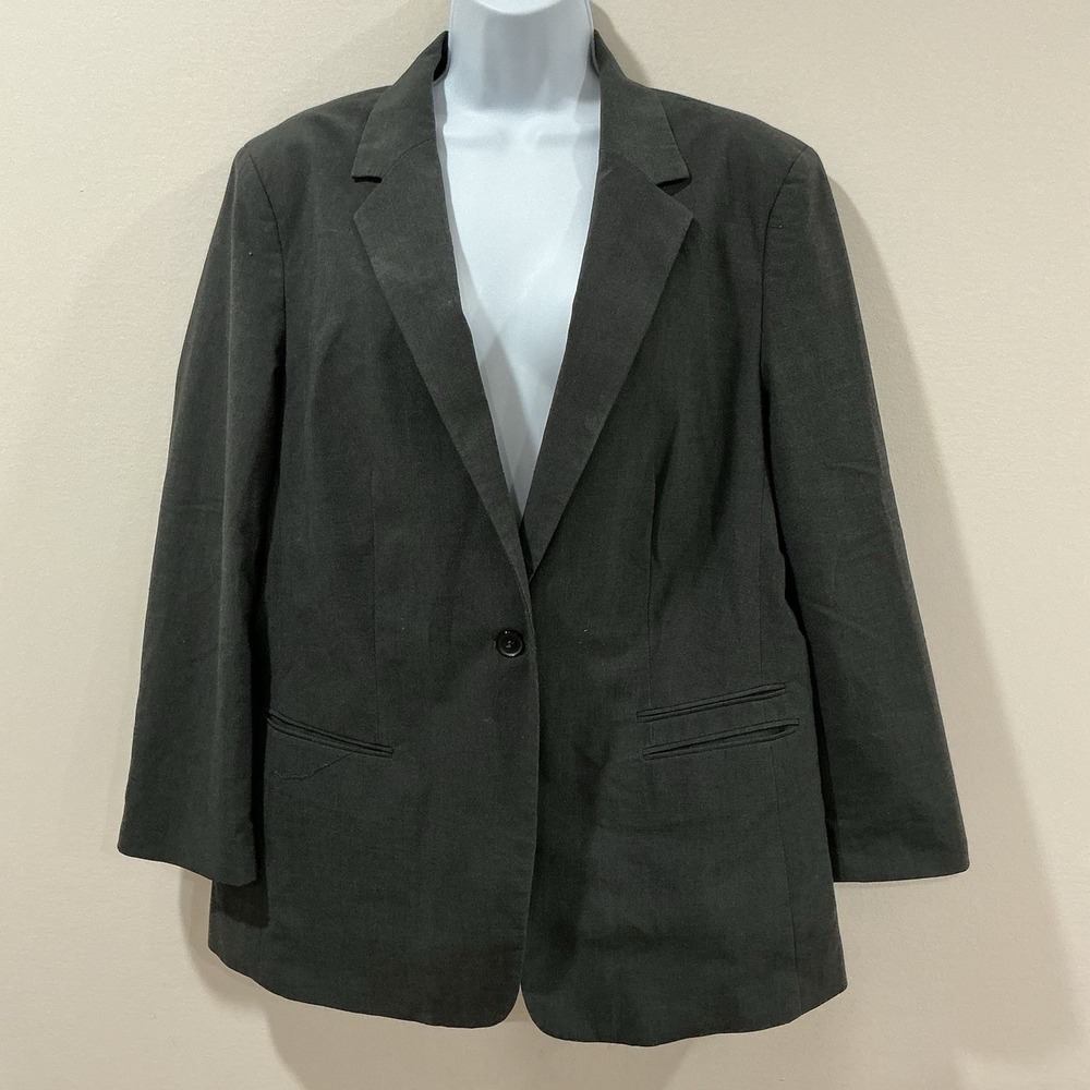 American Eagle Outfitters Blazer Womens Size XL Charcoal Single Button Lined
